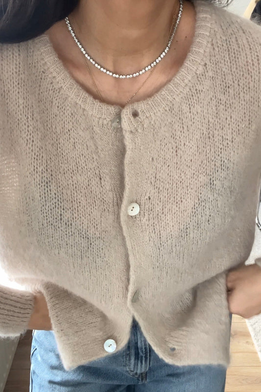 Sunday Mohair Knit Cardigan - Vanilla