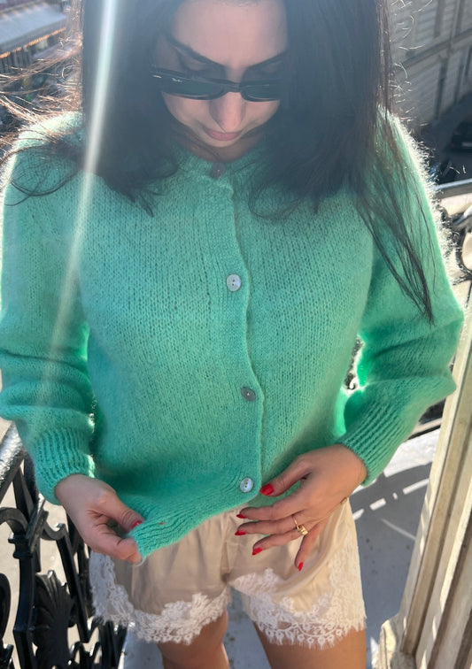 Sunday Mohair Knit Cardigan - Pistachio