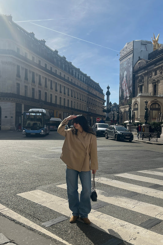 Lucia Boxy Wrap Blazer - Latte PRE-ORDER